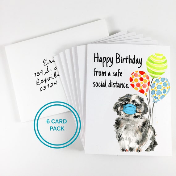 Joyeux Anniversaire Dun Pack De Cartes A Distance Sociale Etsy
