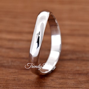 3mm Thick Minimalist High Polished Sterling Silver Wavy Thumb Ring | Womens Silver Plain Midi Ring | Wavy Ring | Trendy Jewelry