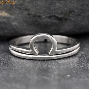 Toe Ring | Libra Zodiac Horoscope Silver Toe Ring | Solid 925 Sterling Silver Toe Adjustable Ring | September 23 - October 22 Birth Date