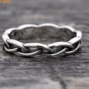 Celtic Knot Wedding Band, 925 Sterling Silver Celtic Promise Ring, Mens Womens, 4mm Celtic Engagement Ring, Promise Ring for Her