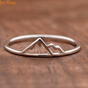 Mountain Ring, Silver Mountain Ring, Womens Girls Mountain Ring, Solid 925 Sterling Silver Mountain Range Ring, Hikers, Outdoor, Gift