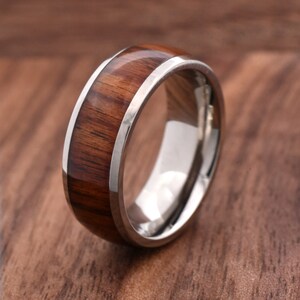 Titanium Wood Ring with Acacia Wood 9mm / 5-14 whole-half-quarter-available-enter in Notes During Checkout