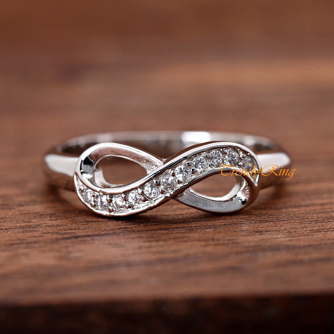 Minimalist Infinity CZ Engagement Ring, Womens Promise Ring, Ladies ...