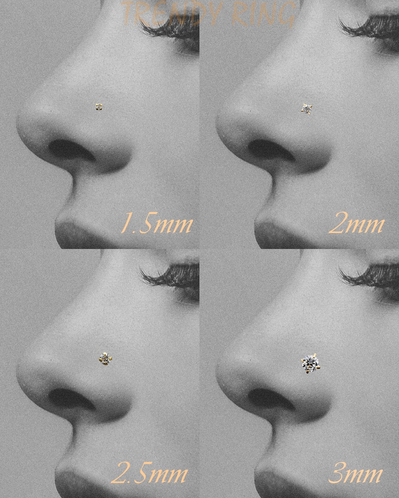 Dainty Solid 14K Gold L Shape Bend Nose Ring 23 Gauge 14K Etsy