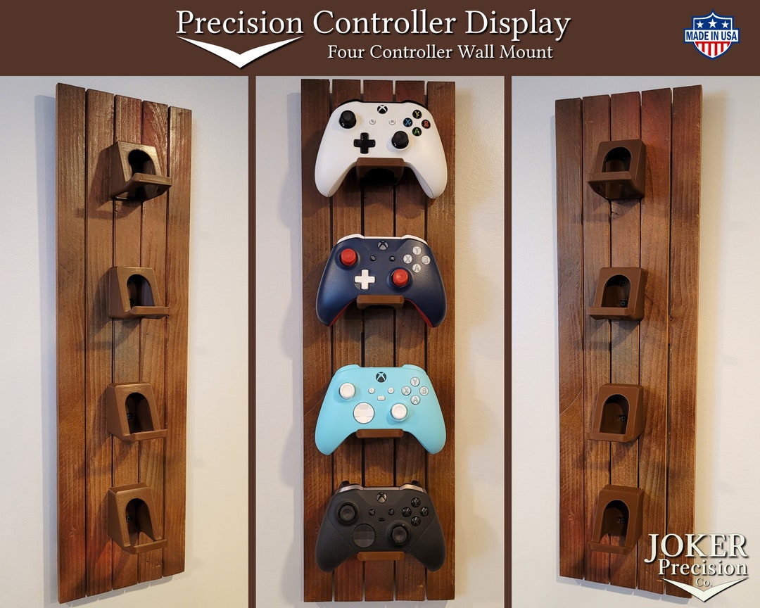 Rustic Video Game Controller Display Holder Organizer Mounted on