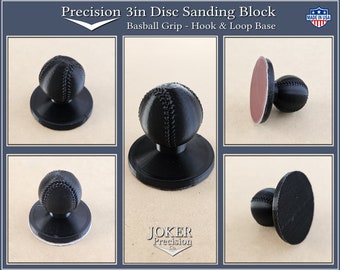 3in Round Sanding Block - Baseball Grip - For 3in Hook and Loop Sanding Disc