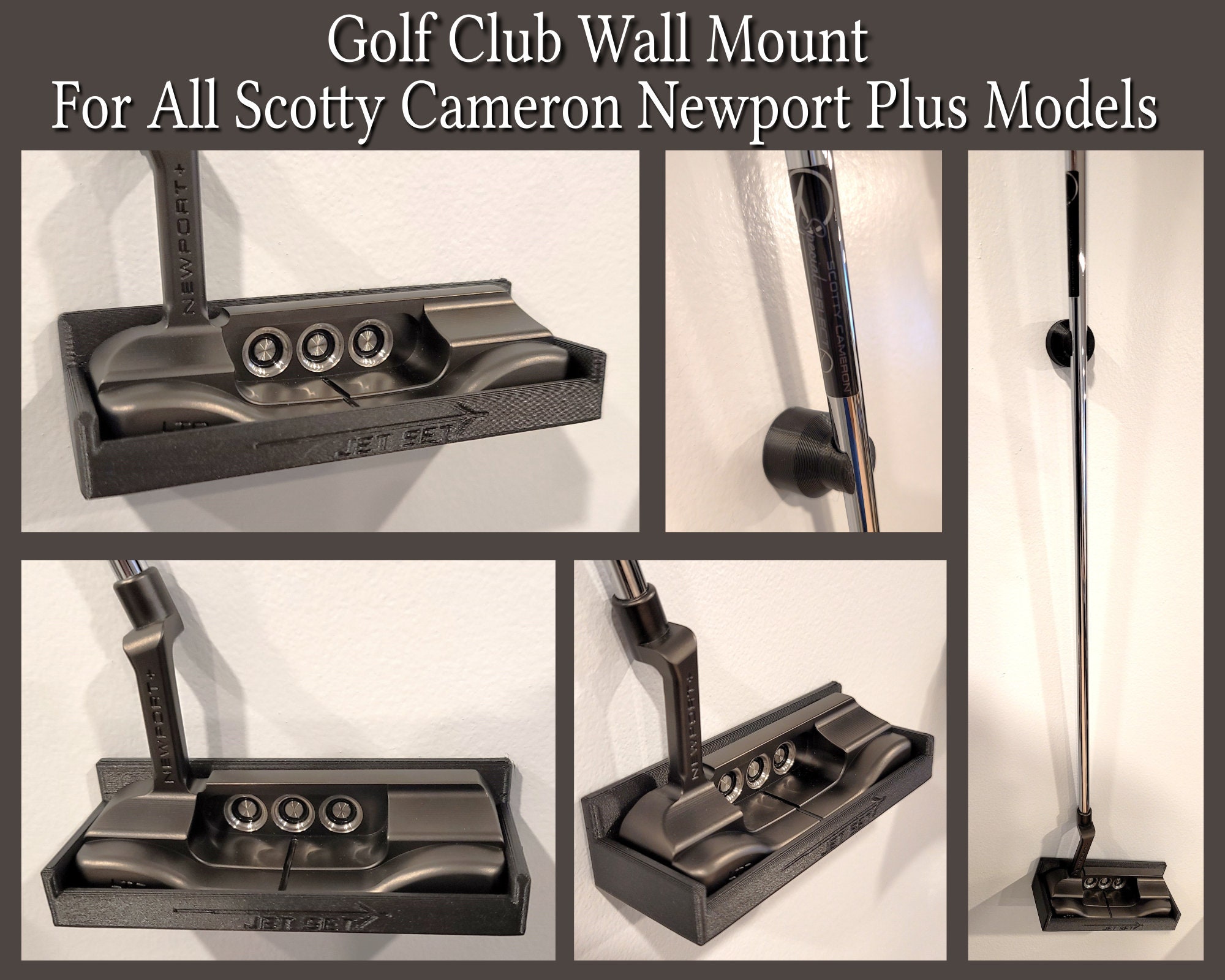 Fits Scotty Cameron Super Select Newport PLUS Putters Wall Mount 