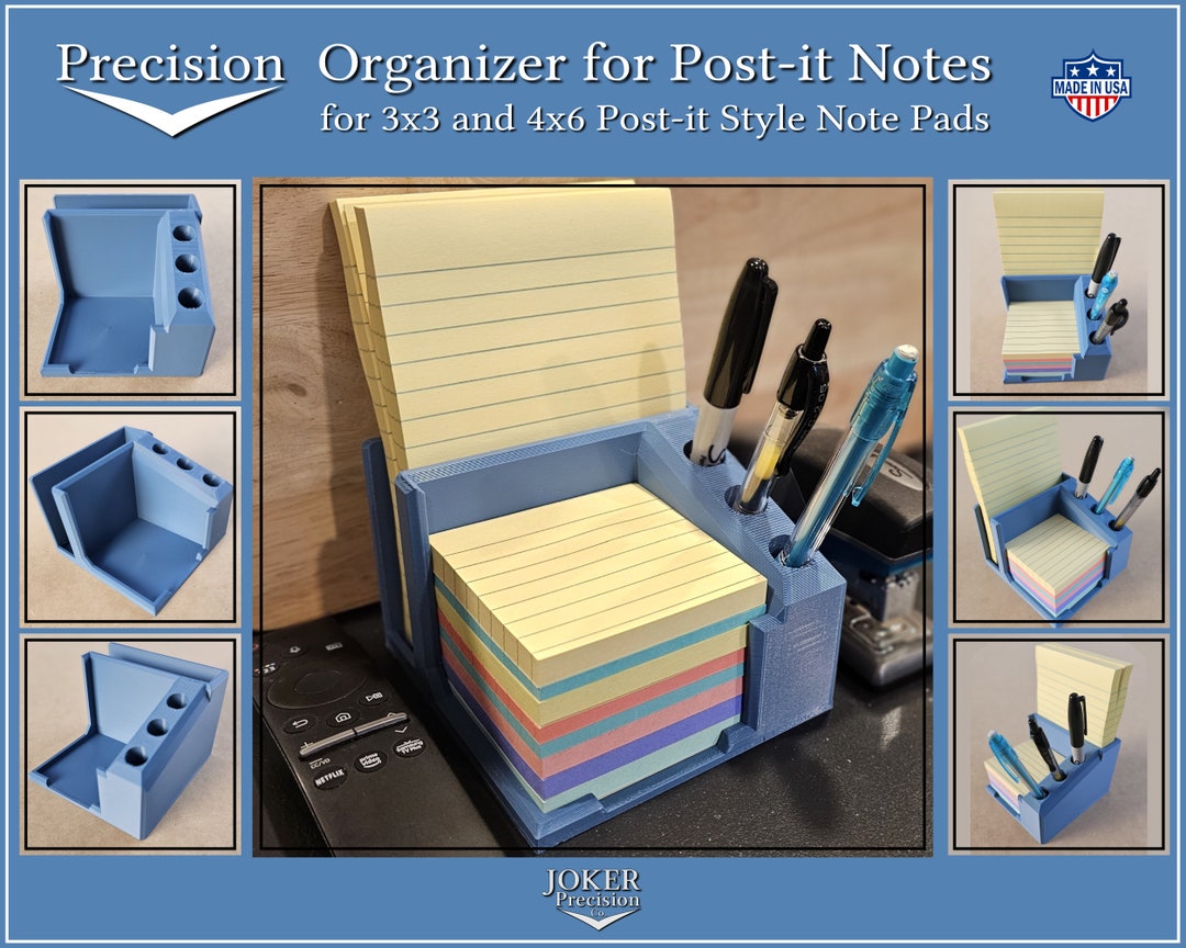 Post-it Note Organizer for 3x3 and 4x4 Note Pads With Pen Holder - Etsy