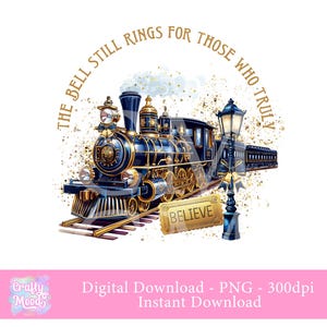 Imágenes prediseñadas de Polar Express, tren navideño 2024, imágenes prediseñadas de Navidad, boleto de tren de sublimación navideña, diseño de tarjeta, imagen de sublimación, azul