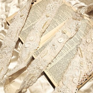 Snippet roll containing a variety laces, buttons and beads, ready to embellish your crafting project