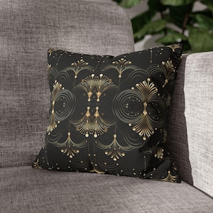 Art Deco Decore for your Black Livingroom, Decorating living room Art Deco Style, Art Deco Livingroom, Pillow Covering, Throwpillow Cover