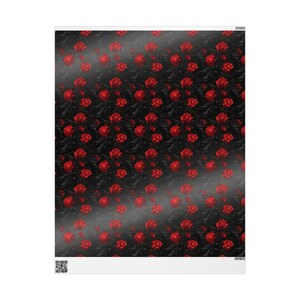 Wrapping Paper Black Crows and Red Roses Gothic Gift Wrap Anniversary Valentines Love Themed Papers Moody Gift Wrap Dark Special Occasion image 8