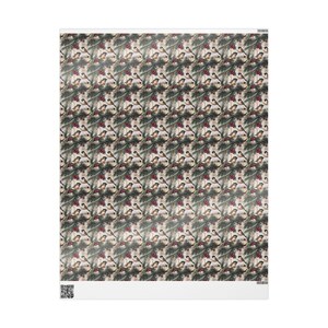 Christmas Bird Chickadee Rustic Christmas Wrapping Paper, Vintage Winter Holiday Gift Wrap Roll, Xmas Gift Wrap Seasonal Farmhouse Gift Wrap image 8