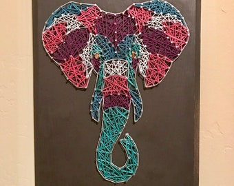 Elephant string art | Etsy