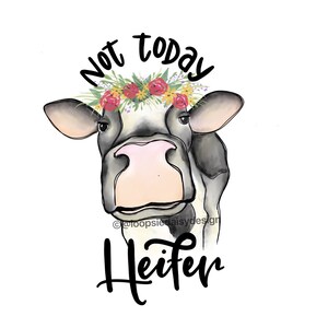 Cow with flowers digital file