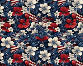 USA flowers patterned vinyl