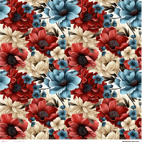 Vinyl met patriottisch bloemenpatroon
