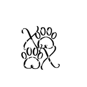 XOXO-pootafdruk handgeschreven gesneden SVG-bestand