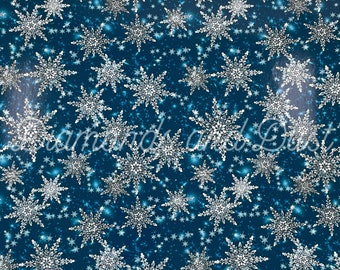 Snowflakes Dark blue patterned vinyl