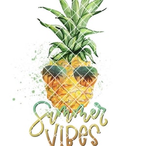 Summer Vibes Pineapple with sunglasses image