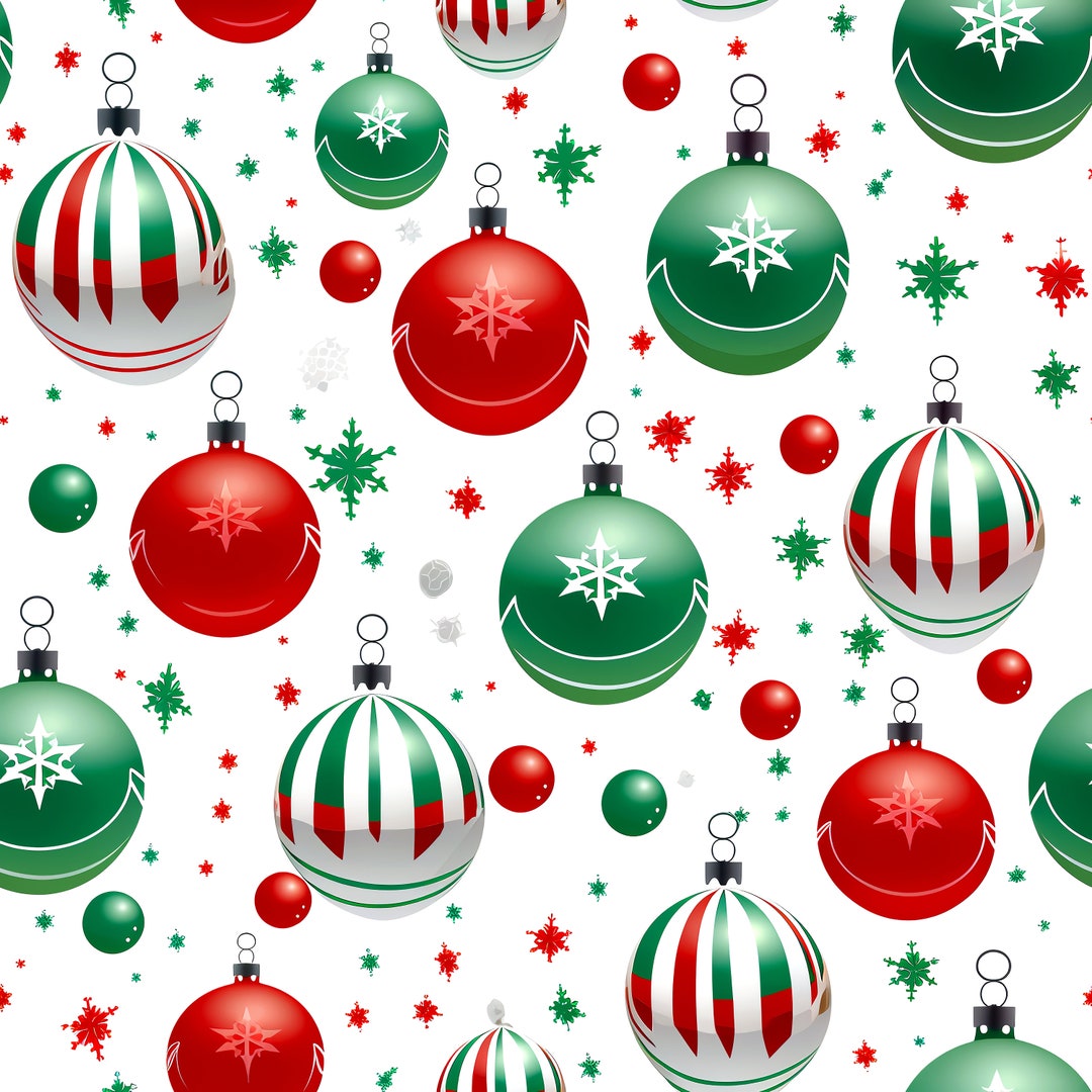Red and Green Bulbs Patterned Vinyl Etsy
