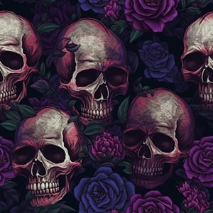 Vinyle foncé à motifs têtes de mort