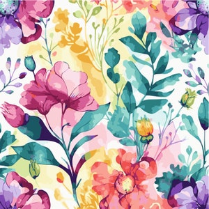 Vinyle aquarelle floral 1 à motif