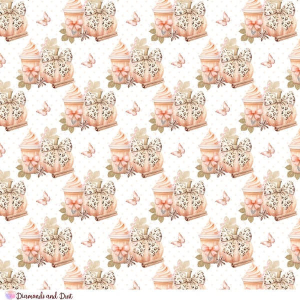 Tan pumpkin latte patterned vinyl