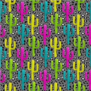 Vinilo con estampado de leopardo y cactus