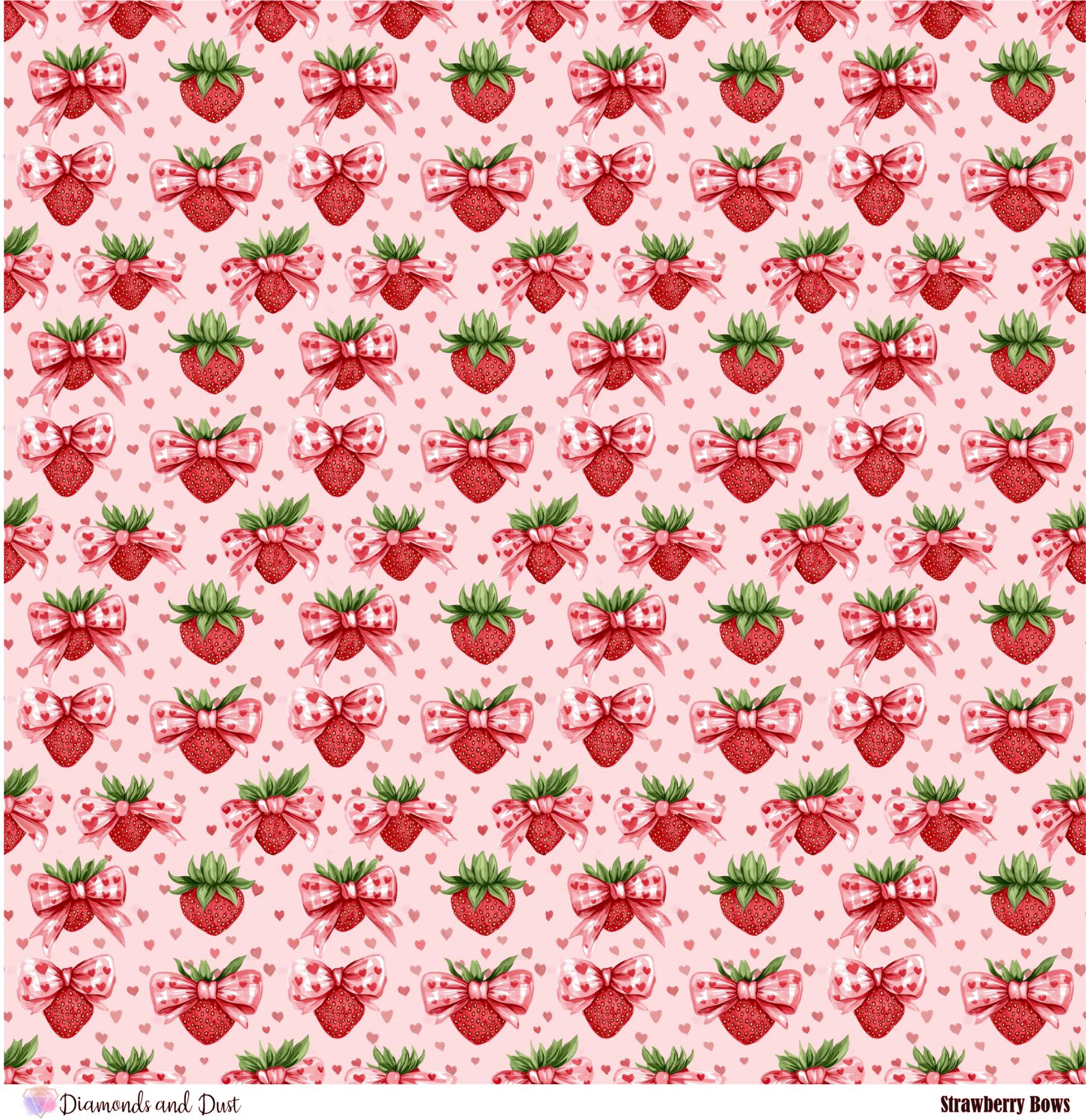 Strawberry bows patterned vinyl