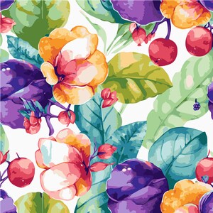 Vinyle à motifs de fruits aquarelle