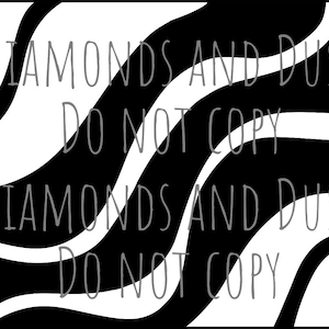 May include: Black and white graphic design with wavy lines and the text "Diamonds and Dust Do Not Copy" repeated twice.