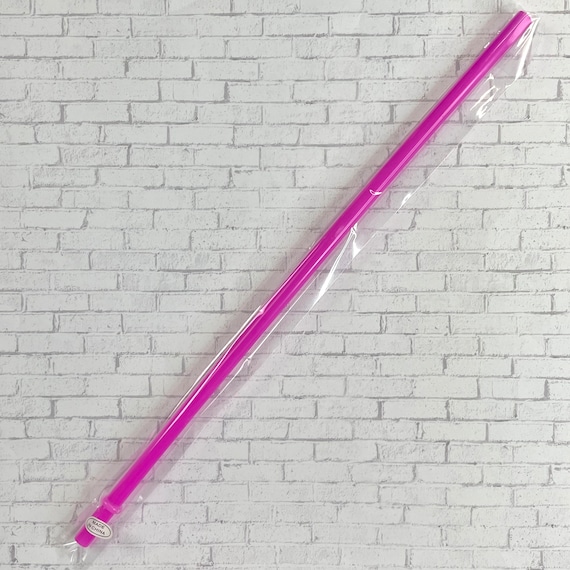 12 inch reusable bright pink colored straw