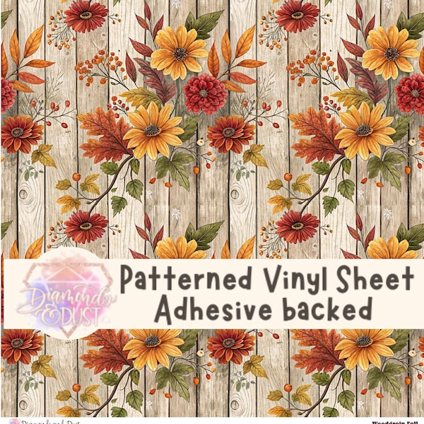 Vinyl met houtnerfpatroon en herfstpatroon