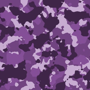 May include: Purple camouflage pattern with a variety of shades of purple and light purple.