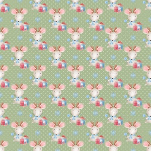 Christmas mouse green patterned vinyl
