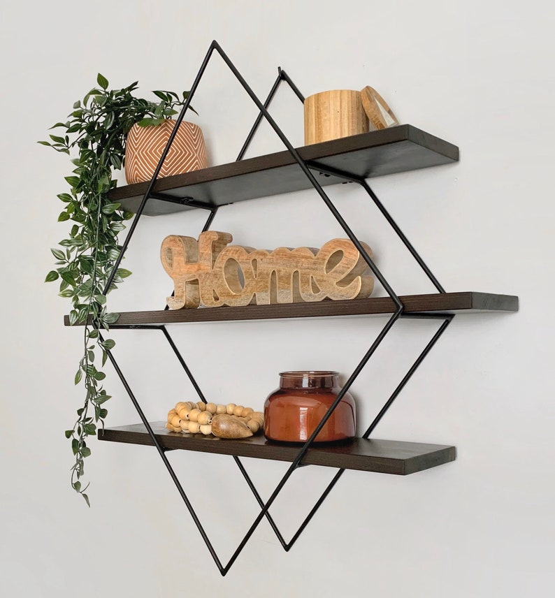Custom Diamond Shelf Diamond Shelf Geometric Floating Etsy