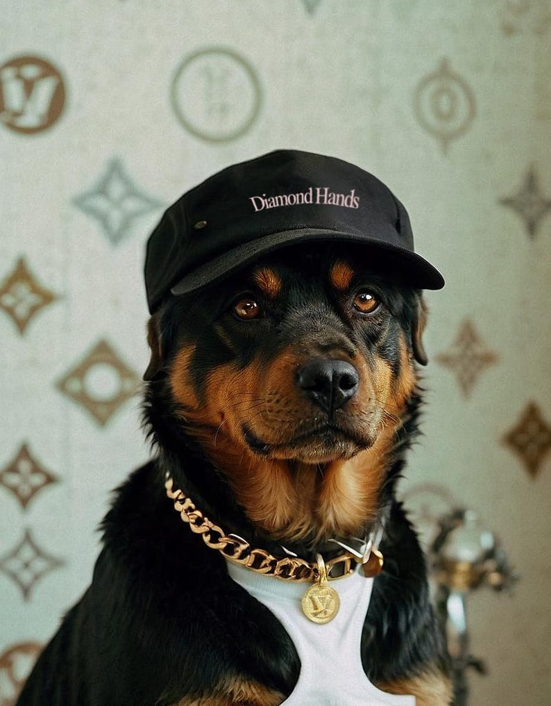 Diamond Head Rottweilers DIAMOND HANDS - Black Dad Hat | Baseball Cap - Black - Satoshi Art Club ...