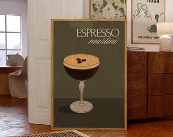 Espresso Martini Art Print, Trendy Bar Cart Decor (Digital Download)
