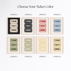 Custom digital print of a retro-inspired ticket design, ideal for preppy gallery walls, dorm room art, or modern home styling.