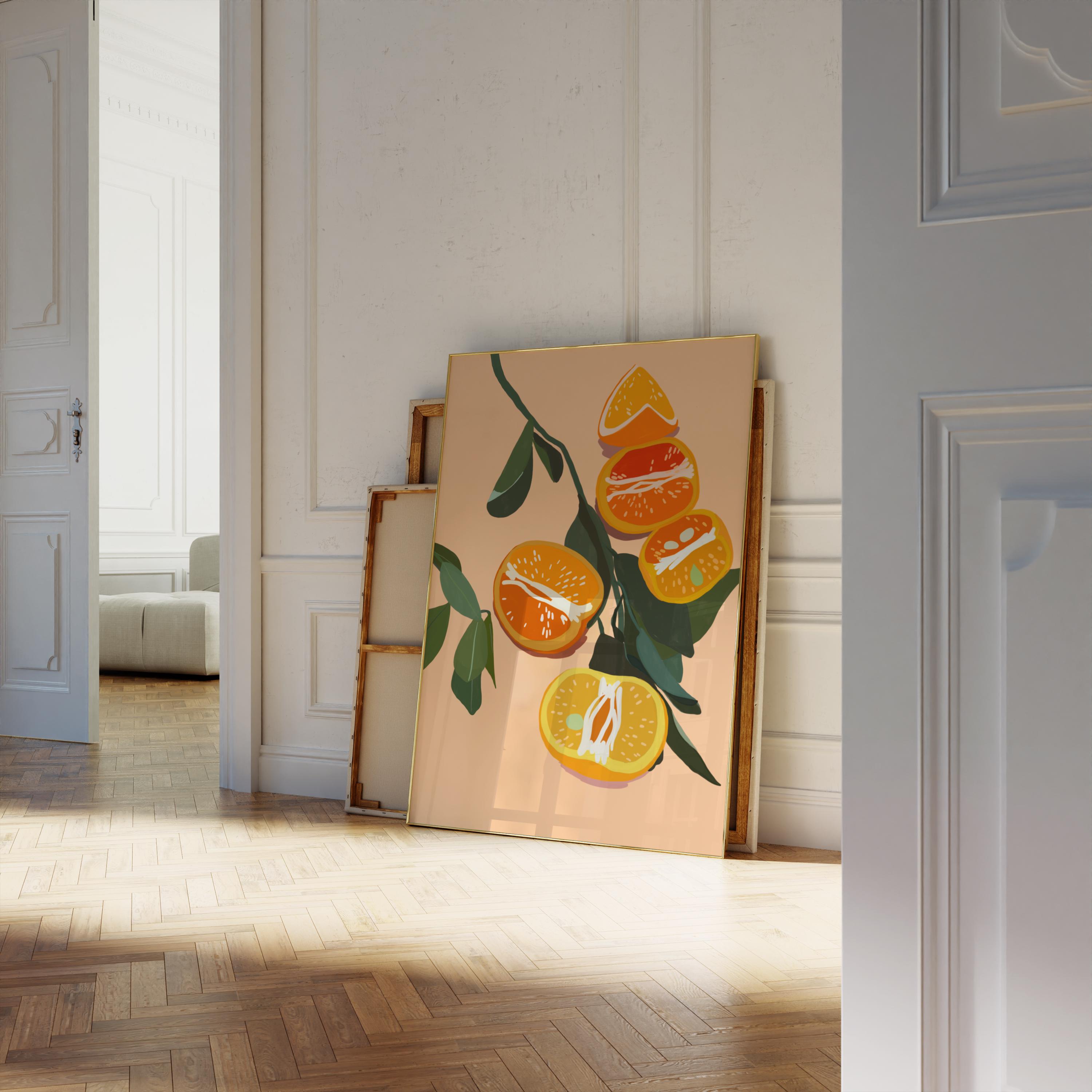 Citrus Tree Art Print, Orange & Lemon Botanical Decor (digital
