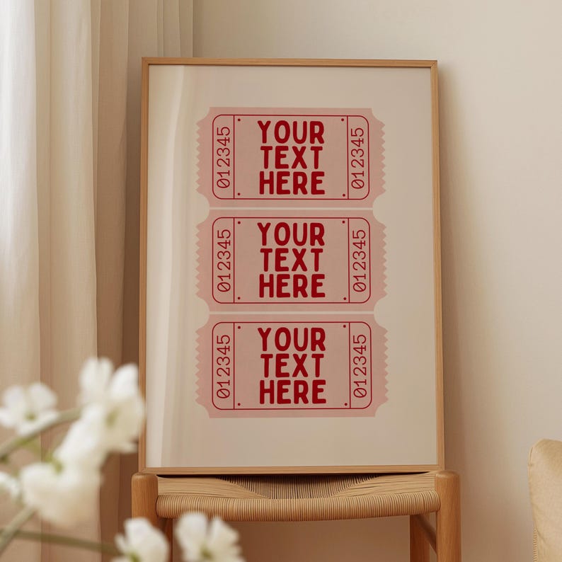 Custom retro poster with bold lines and fun colors, great for creating personalized wall art that fits any style or space.