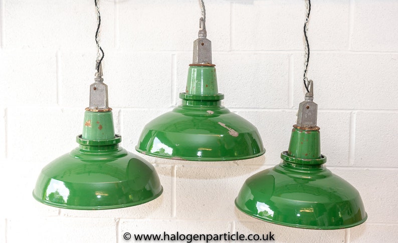 Thorlux Military Industrial Green Enamel Pendants