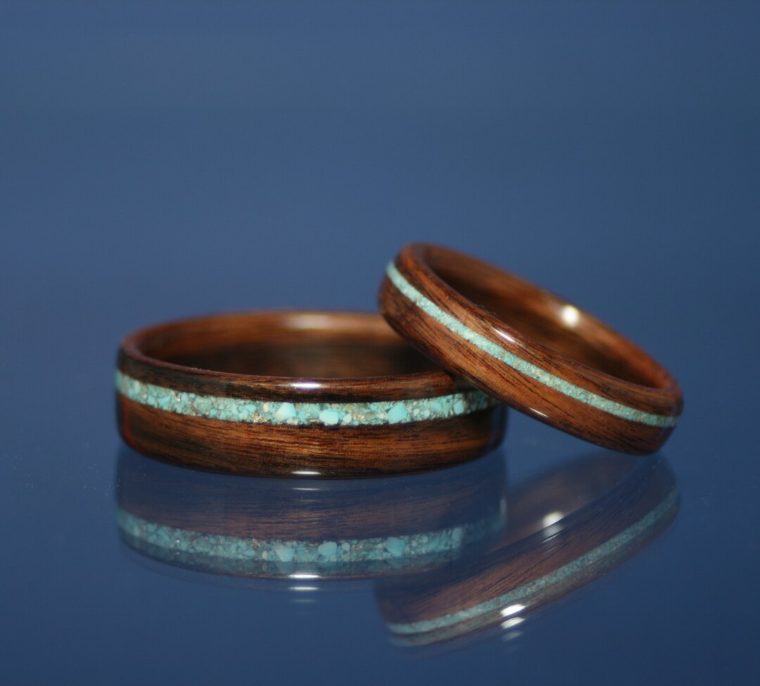 Custom Wood Wedding Set Available, the Rings Pictured Are Santos ...