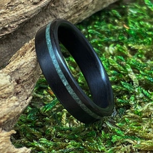 Wood Ring - Size 8 US - Jade - Bentwood - Fumed Eucalyptus - Wooden Wedding Band - Engagement - Anniversary - Mens - Womens
