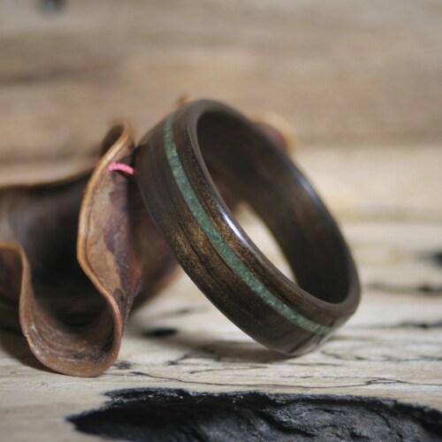 6mm Koa Wood Ring Mens Wedding Band Wooden Ring Tungsten Etsy