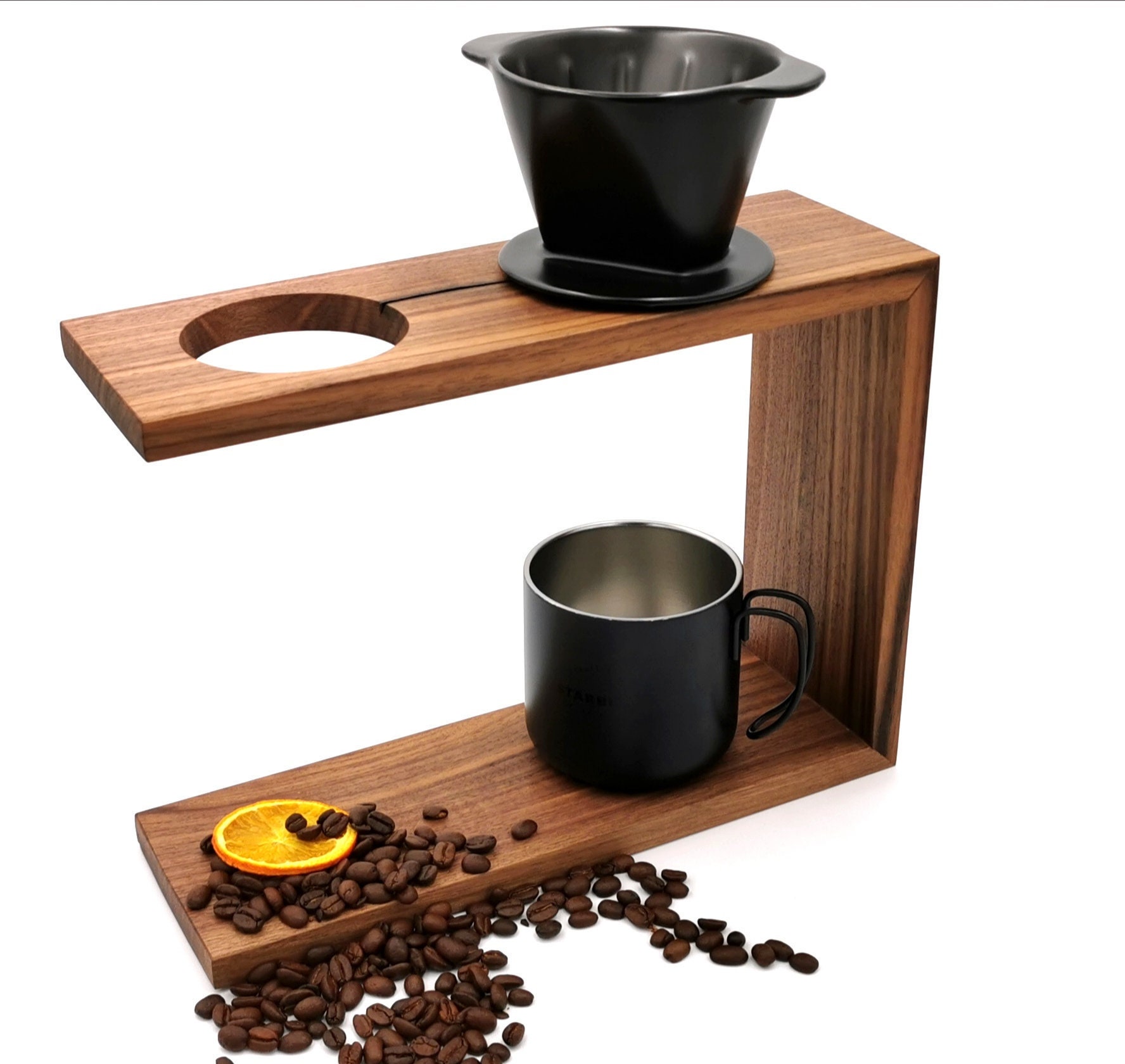 Station de Filtration Du Café, Filta, Stand Arrosage Café, Dripper, Noyer