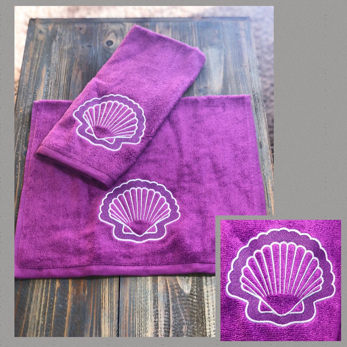 seashell hand towels