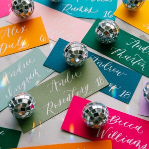 Disco Ball Place Cards Name Cards Wedding image 7