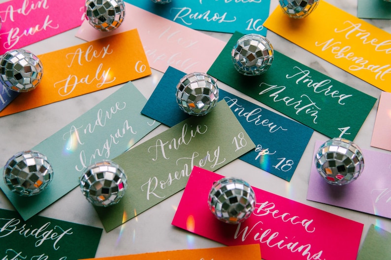 Disco Ball Place Cards Name Cards Wedding image 7